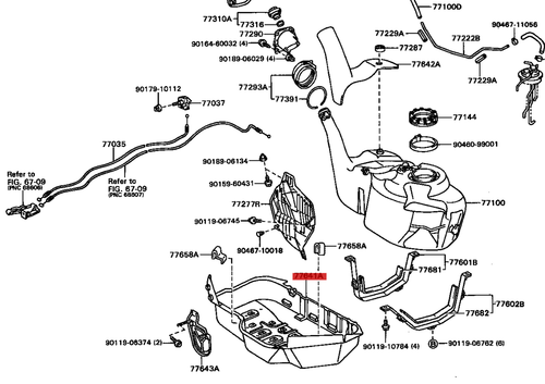 PROTECTOR PROTECTOR TANQUE COMBUSTIBLE ORIGINAL TOYOTA SE ADAPTA A SUPRA JZA80 93-96 77641-14100 - Imagen 2 de 2