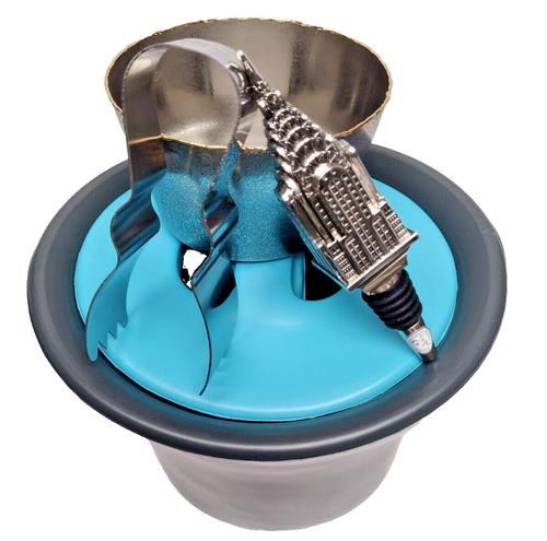 Combo BUILT 3 QT ICE BUCKET LID/TONGS, POLYURETHANE FOAM, SEDNA SLATE BLUE - Picture 1 of 8