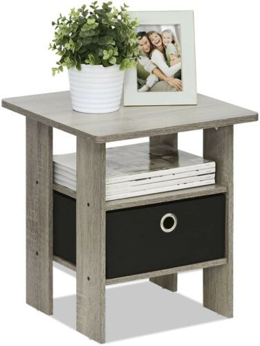 Small End Table Furniture Side Accent Bedroom Storage Shelf Wood With Drawer New - Picture 4 of 8