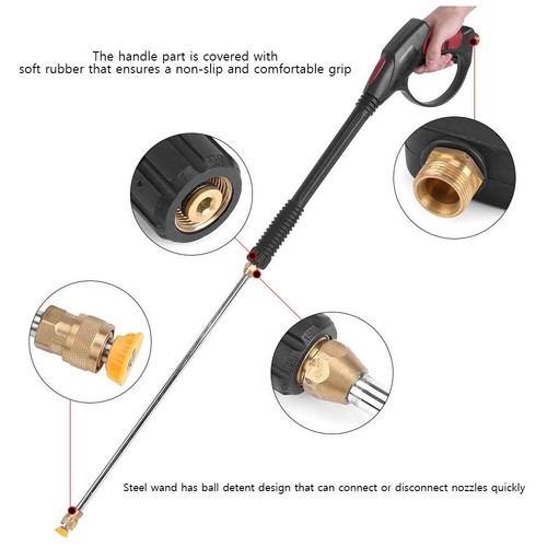 Pistola de lavadora eléctrica de alta presión 4000 PSI para automóvil varilla pulverizadora lanza boquilla y kit de manguera - Imagen 9 de 19