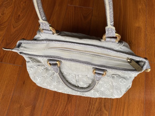 LOUIS VUITTON Monogram Denim NEO CABBY MM 2 Way Handbag Shoulder Bag Gray - Picture 15 of 24