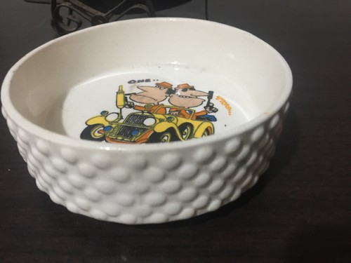 vintage 60s cartoon character dish on wire stand cartoon police in car - Picture 7 of 12