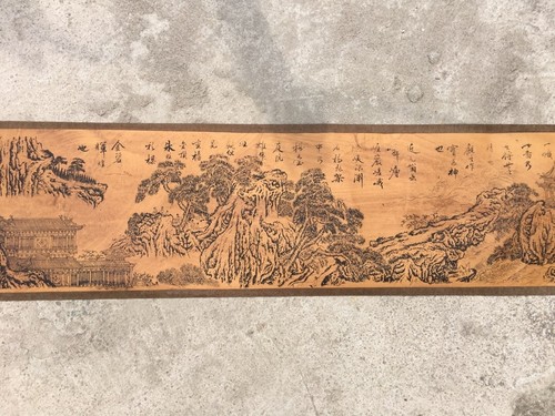 33cm Collectibles old Decor Scroll Painting Penglai Beautiful scenery map mural - Picture 3 of 8