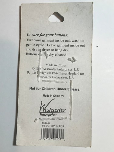 Trena's Trinkets Buttons Vegatable Seeds - Picture 2 of 2