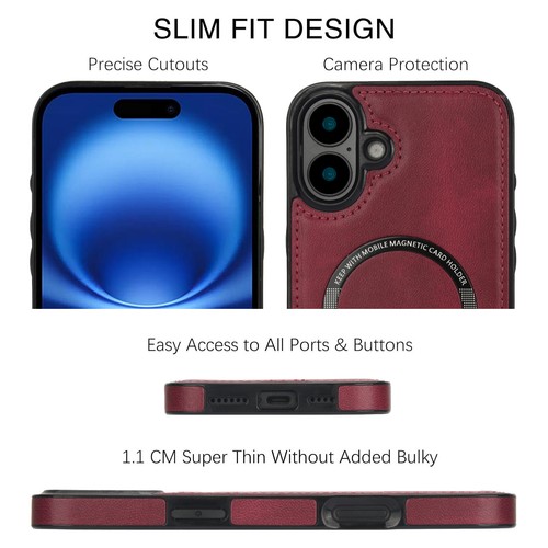 Custodia portafoglio magnetica staccabile per iPhone 17 Pro 16 15 14 13 12 cerniera cover - Foto 42 di 48
