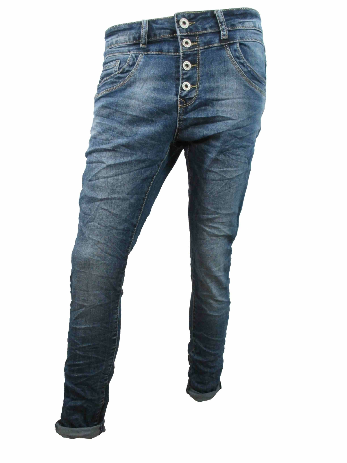 Lexxury Jewelly Baggy Boyfriend Damen Stretch Hose Jeans offene Knopfleiste Lexxury Jewelly Baggy Boyfriend Damen Stretch Hose Jeans offene Knopfleiste