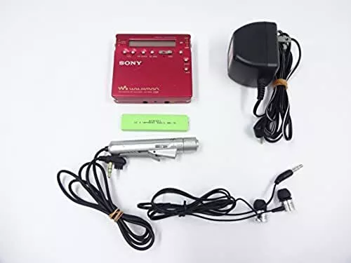 SONY MD Walkman MZ-R900 Red minidisc player recorder w/ RM-MC11EL AC adapter etc
