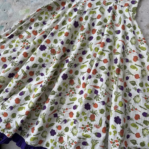 Vestido de solero vintage de algodón con estampado de verduras de los años 40 para adolescentes - Imagen 10 de 10