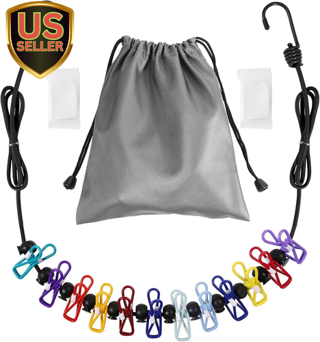 Retractable Travel Clothesline, Portable Clothesline (Including 2 Compressible T