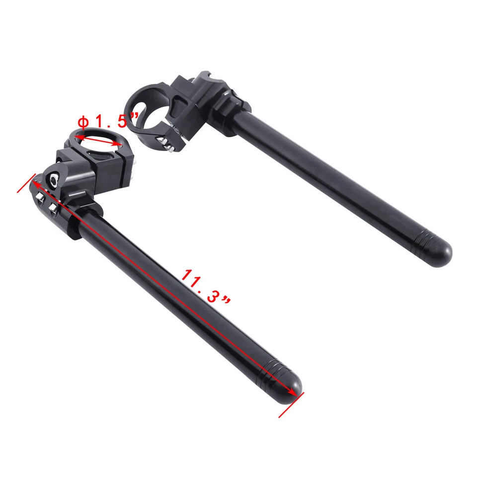 Black 38mm Clip On Handlebar Fit For Yamaha FZR 400 FZR 600CC 1989-1996 Aluminum - Image 3 of 4