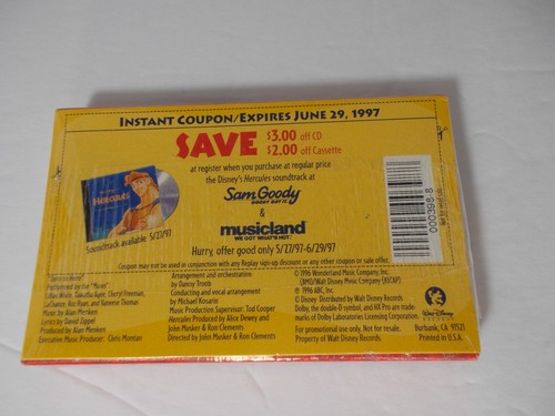 NOS HERCULES ZERO TO HERO Promo CASSETTE SINGLE Advance 1997 Sealed Free S&H - Picture 2 of 6