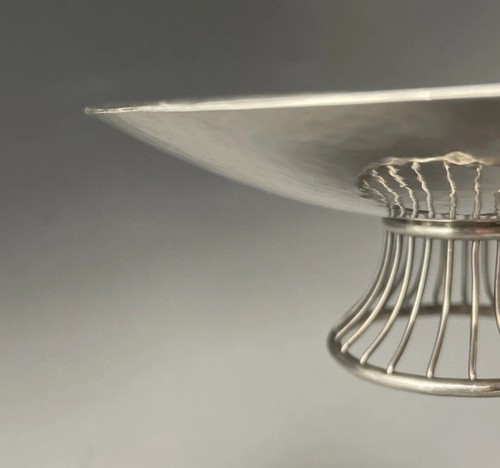 Unusual Sterling Silver Mid Century Modern Small Size Compote Wire Foot - Picture 7 of 12