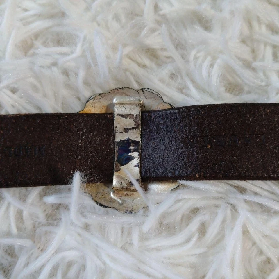 Cinturón Ralph Lauren Vintage Concho Cuero Estilo Navajo Marrón M Usado Bueno JPN Foto 2 de 4