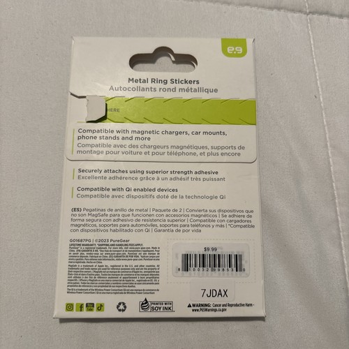 Neu 2er Pack PureGear Magnet Ring Aufkleber für iPhone 8 & höhere Modelle - schwarz - Bild 4 von 4
