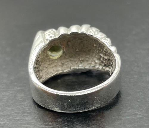 .325 CT METEORITE MOLDAVITE TEKTITE 925 STERLING SILVER MENS RING SZ 8.25, 9+GR - Picture 7 of 9