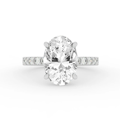 Oval Solitaire Labgrown Diamond Engagement Ring 14k White Gold 6.15 Ct F VS1 - Picture 5 of 17