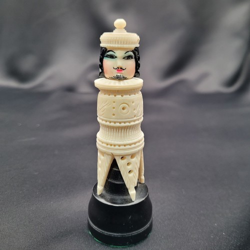 Juego de ajedrez vintage de hueso y madera de púlpito español México con tablero de caja de madera - Imagen 18 de 24