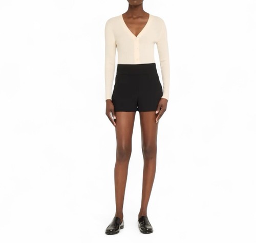 Alice + Olivia "Donald" schwarze hochtaillierte Shorts neu mit Etikett Größe 10 - Bild 2 von 5