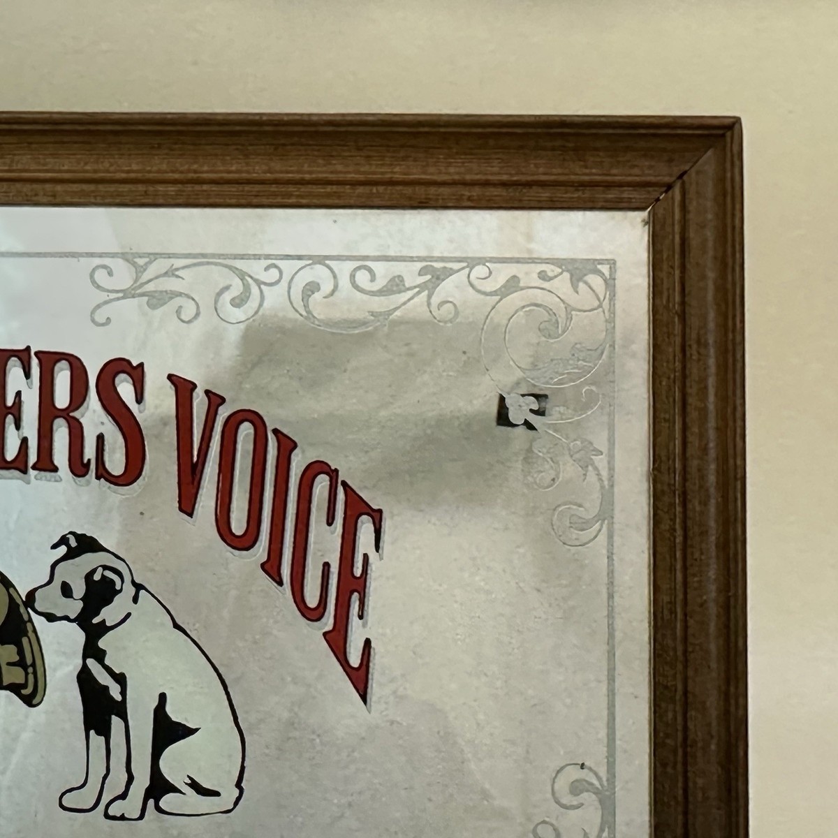 Victor Vtg His Masters Voice Nipper Dog Advertising Mirror