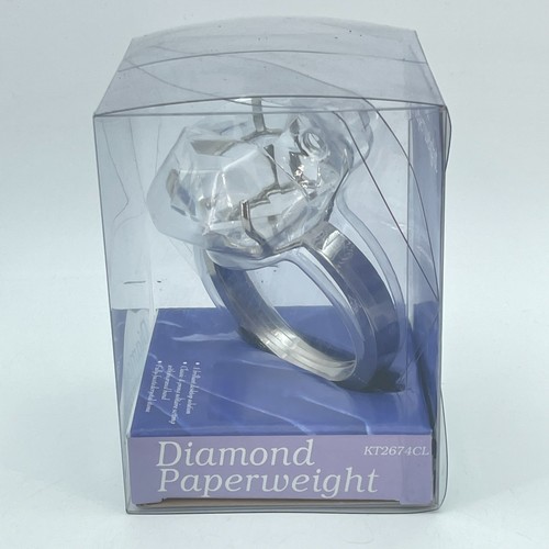 E&B Giftware Diamond Paperweight Crystal Ring Design Desktop Decor NEW - Picture 3 of 6