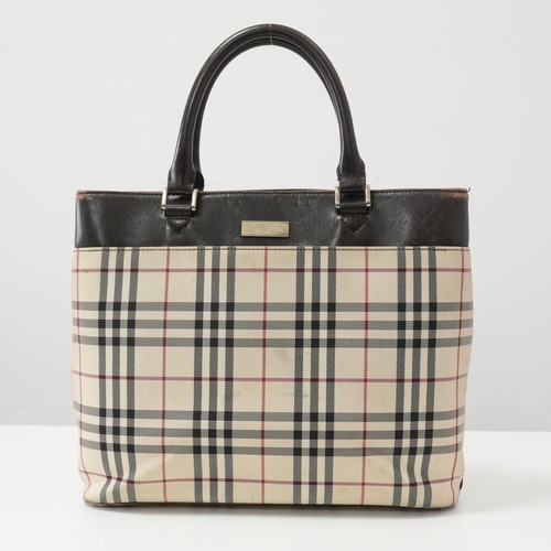 BURBERRY Tasche Nova Check Nylon x Leder beige #52571A
