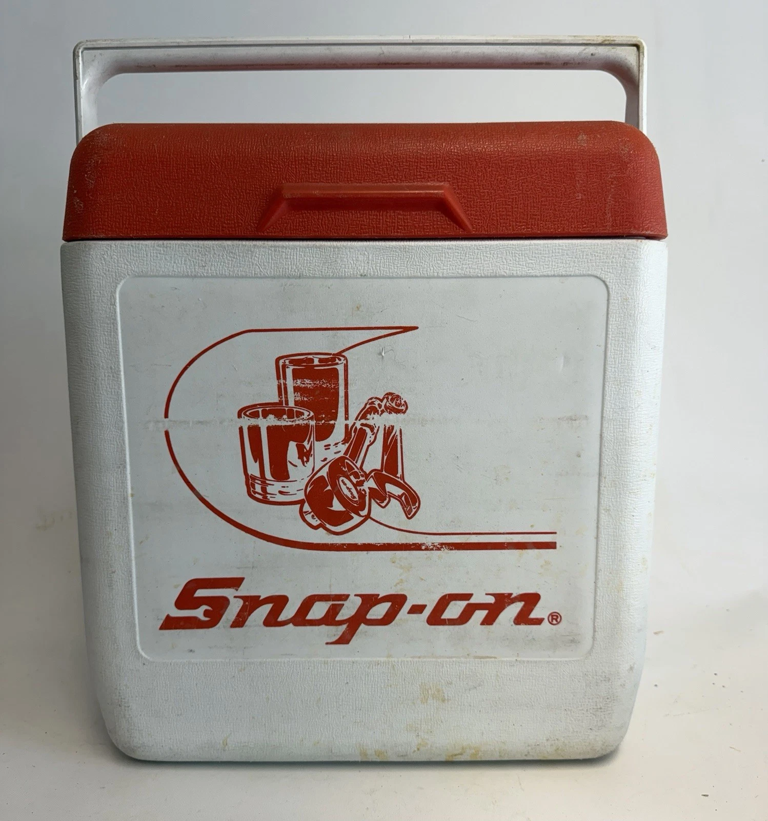 Vintage Snap-On Tools Cooler Red White Lunch Box