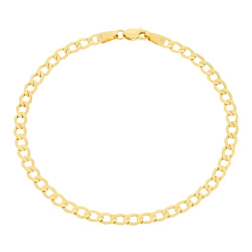 10K Yellow Gold 3.5mm Italian Curb Cuban Chain Link Bracelet or Anklet 7" 8" 9" - Picture 12 of 66