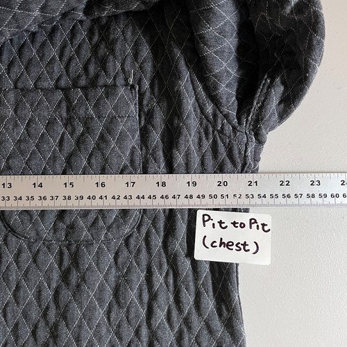 Naked & Famous Quilted Cotton Button Down Long Sleeve Shirt - Men's Size L Gray - Picture 6 of 9