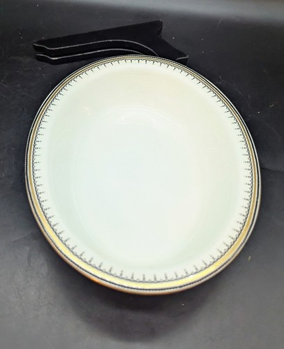 Vintage Spode Warwick ovale Gemüsesamen Essig Schüssel schwarzer Rand 9,5" England - Bild 6 von 10
