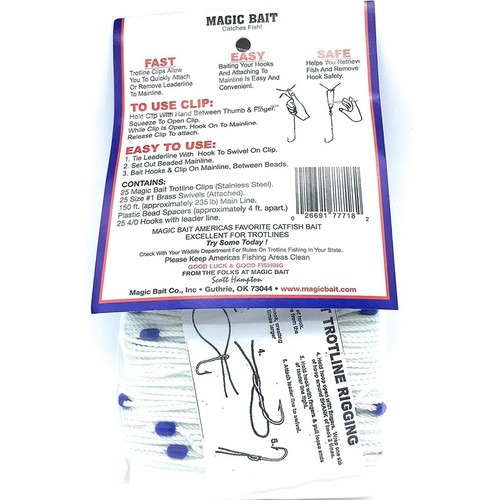 Big Catch Trotline con 25 clip in acciaio inox 150 piedi linea principale 25 ganci nuovo - Foto 8 di 12