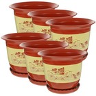  6 Sets Plastic Flower Pots Cactus Succulents Planter Orchid with Saucers