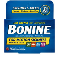 Bonine Chewable Motion-Sickness Relief Tablets Raspberry