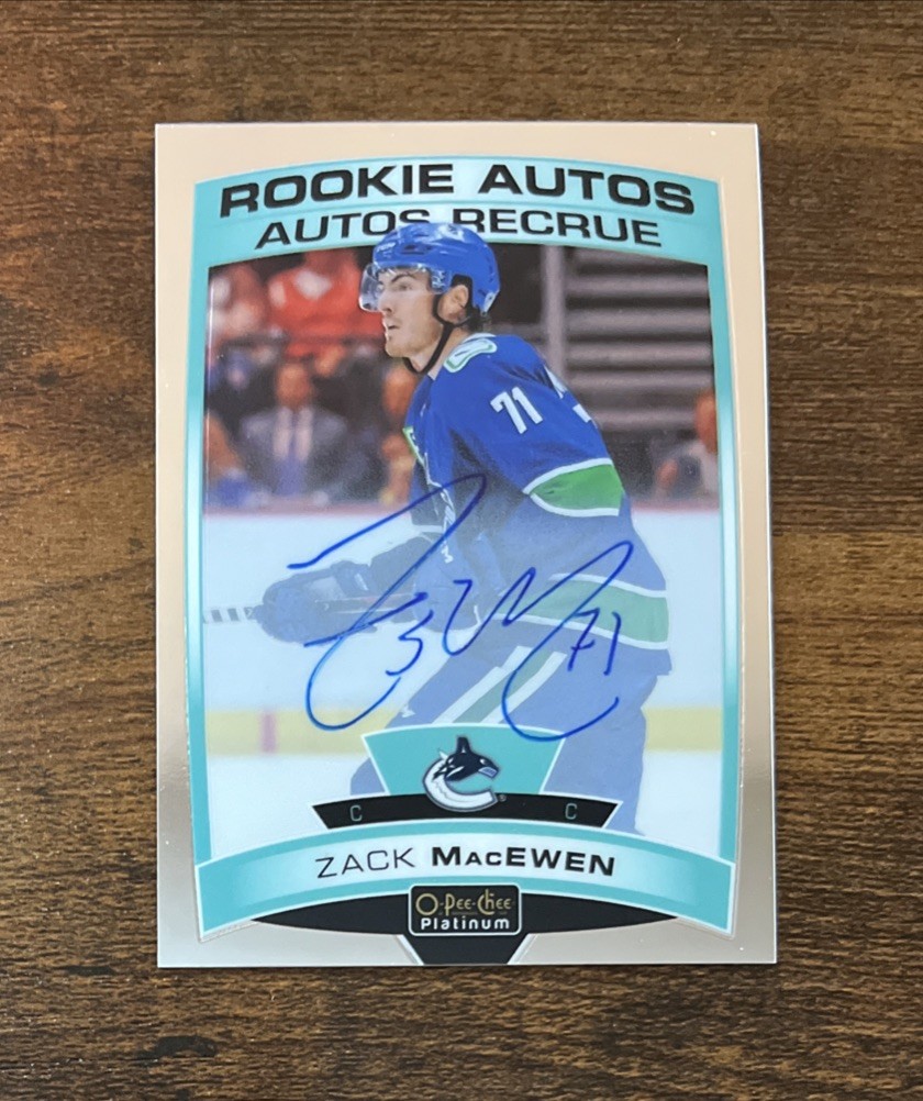 2019-20 O-Pee-Chee Platinum Rookie Autos Zack MacEwen #R-ZM Auto Canucks RC