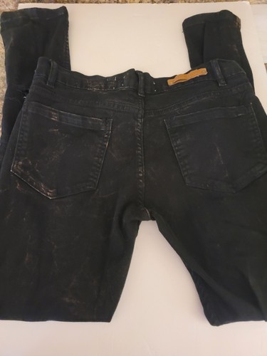 🔥Evolution Ripped Jeans Y2k Black/RED Distressed Bleach Washed Men's Sz 32x30 - Picture 2 of 4