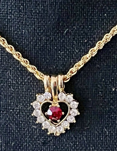 Martelli Seven Way Collier Österreichische Kristall Perle Rubin oder Granat Diamanten Gold - Bild 1 von 15