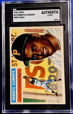 1956 Topps #33 Roberto Clemente 2nd Year White Back SGC Authentic Altered*Sharp*