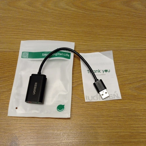 UGREEN USB Sound Card USB 2.0 to 3.5mm Jack Audio Adapter Dual Aux Stereo