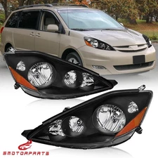 For 2006-2010 Toyota Sienna LE XLE Black Housing Headlight