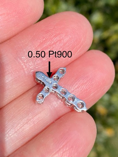 Solid Platinum 0.50CTW 100% Natural Diamond Cross Pendant - Picture 7 of 7
