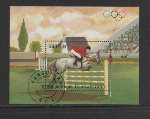 CENTRAL AFRICAN REPUBLIC #C291 1983 PRE-OLYMPICS MINT VF NH O.G CTO S/S