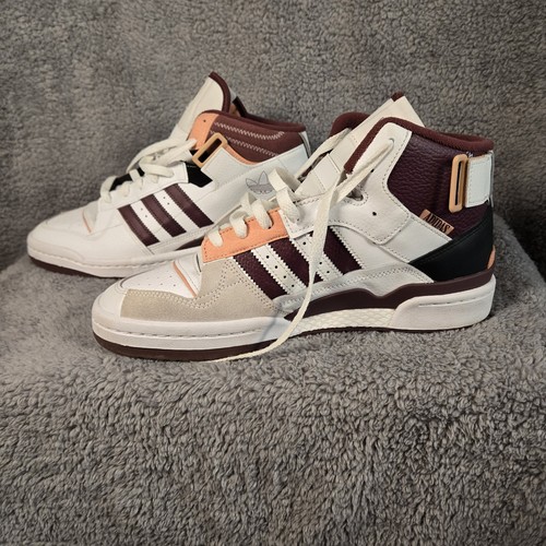 Men’s Adidas Forum Exhibit Mid White Victory Crimson size 9.5 - Picture 1 of 9