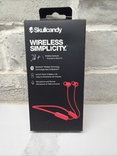 Skullcandy Jib red Wireless In-Ear Headphones with inline mic remote. New.