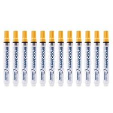 12 Pc Set Yellow Brockmark Classic Industrial Paint Markers Permanent Pen Metal