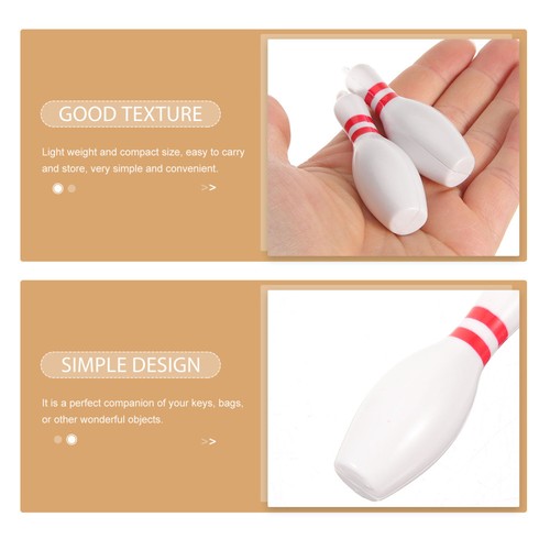 10Pcs Bowling Pin Keychain Pendant Hanging Decorative Sports Themed Keyring - Photo 12/12