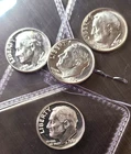 Silver 1961-1964 Roosevelt Dime Proof BU LOT OF FOUR Lustrous Mirrors Beautiful