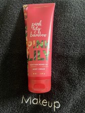 Bath  Body Works Pink Lily  Bamboo Body Cream 8 oz.