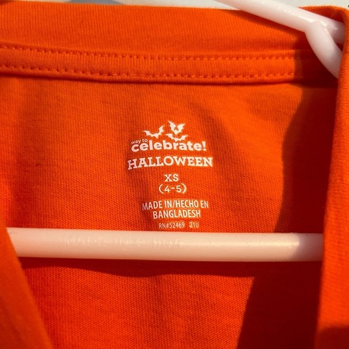 Kids Halloween Tee – Orange, Size XS (4/5), Gender Neutral - Picture 5 of 6