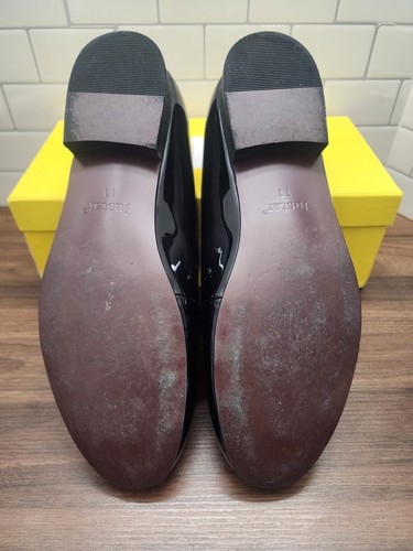 Men's Black Leather Tuxedo Loafers Dress Shoes Slip-On Slippers With Bowtie - Picture 8 of 8