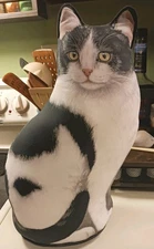 Vintage Adeline Halvorson Black & White Cat 15” Weighted Doorstop