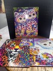 LOT OF 3 Lisa Frank Glitter 2 Pocket Paper Folder & unicorn notepad see photos 